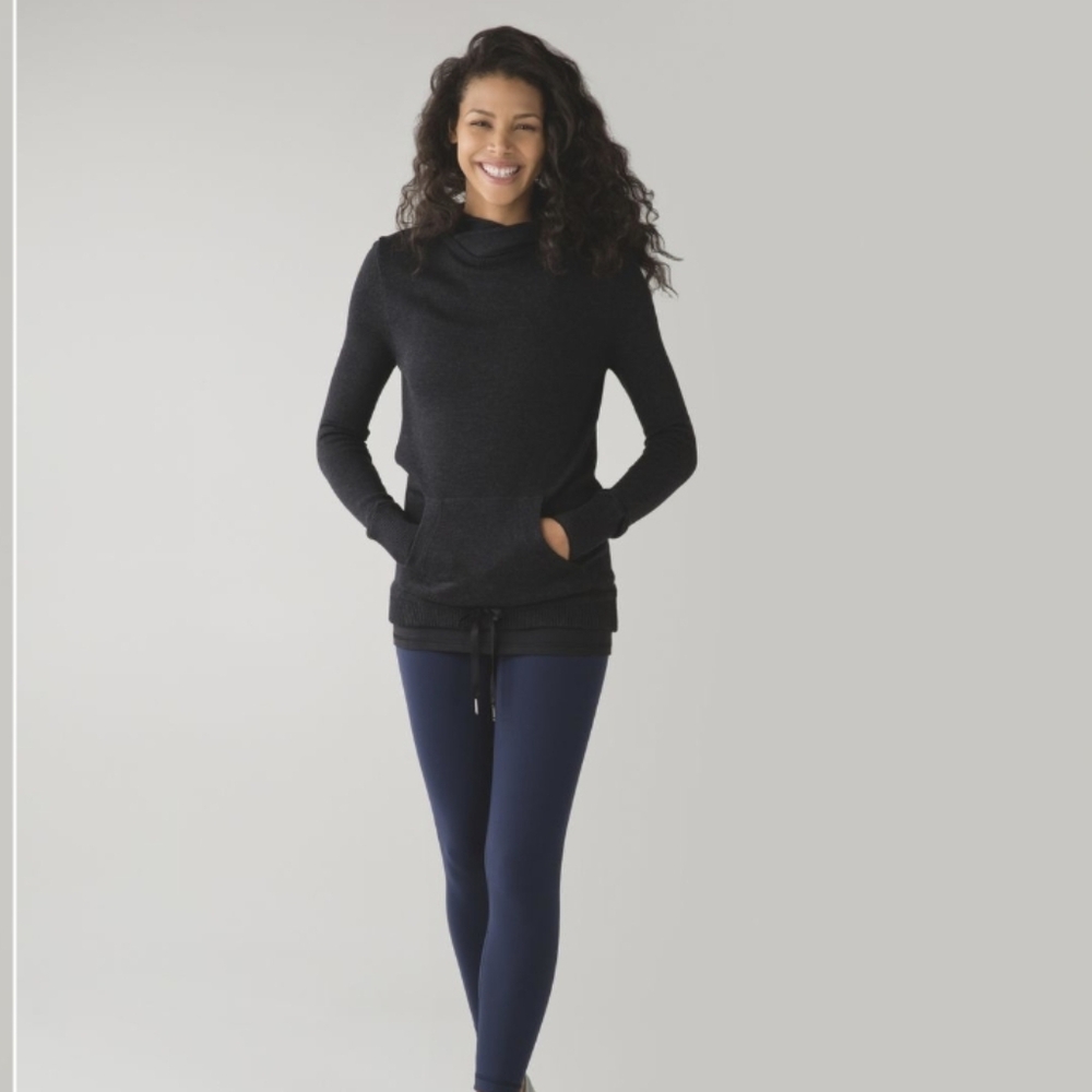 Lululemon Sweet Savasana Cashmere Blend Hoodie Sweater Size 4 Heathered Black